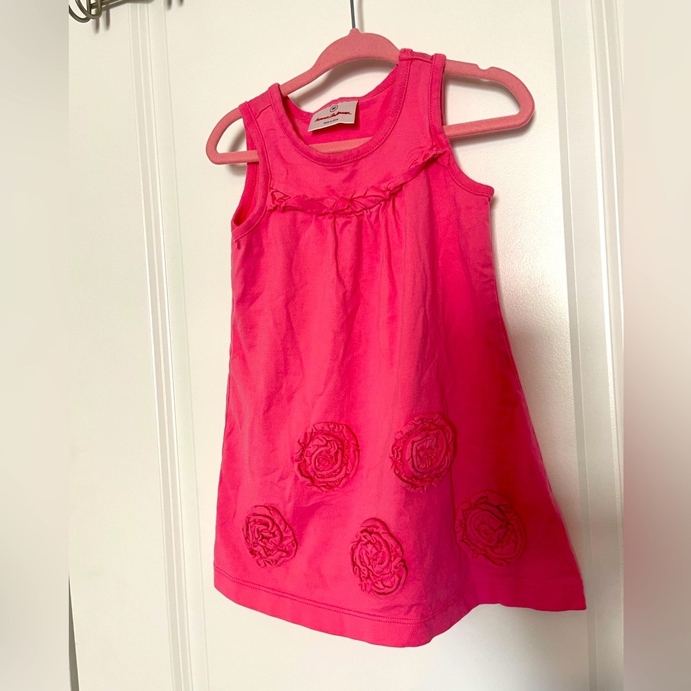 Hanna Anderson pink rosette dress - size 80 /2T